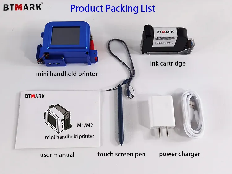BTMark - Mini imprimante à jet d'encre portable de 12,7 mm avec codes de  date pour imprimante à jet d'encre couleur d'œuf TIJ Mini imprimante  portable