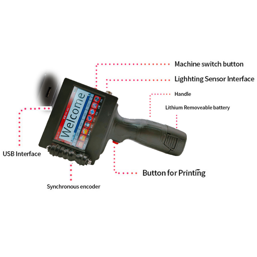BTMARK portable hand jet 12.7mm fast dry ink cartridge handheld inkjet printer