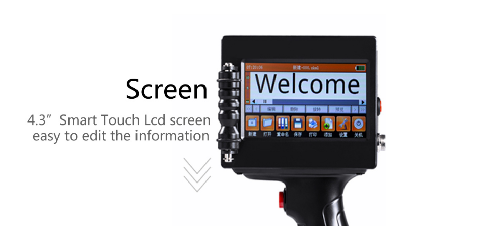 BTMARK cheap price small character smart touch lcd screen portable printer logo handheld inkjet