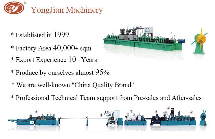 Yongjian Tube Mill 1/2" to 4" Suitable to Make 100X100 Fiah Nuglet Meat Pipe Forming Machine