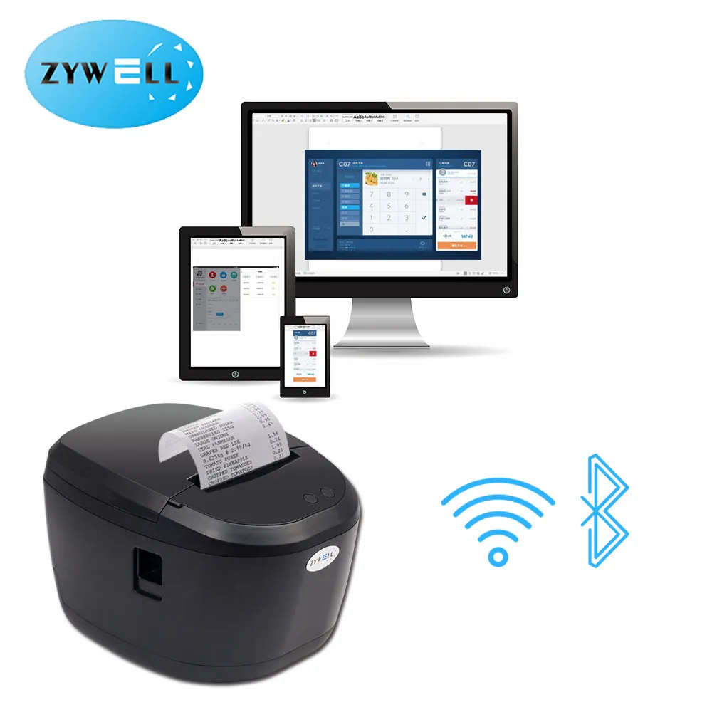 ZYWELL-Zywell billete impresora tinta pos impresora térmica de recibos ZY308 impresora de