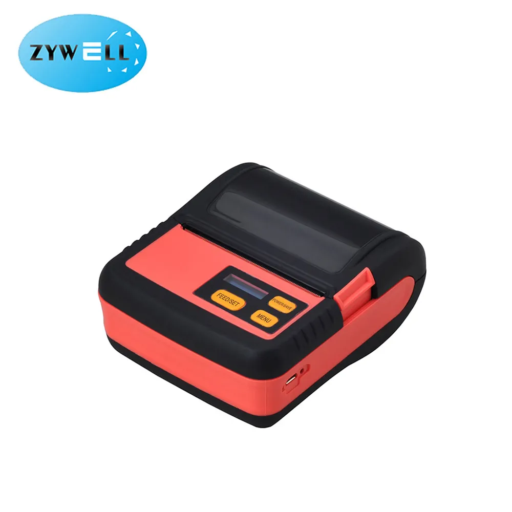ZYWELL - Printer label minum 58mm printer barcode termal seluler mini ZM02 pembuat label printer genggam USB + WIFI