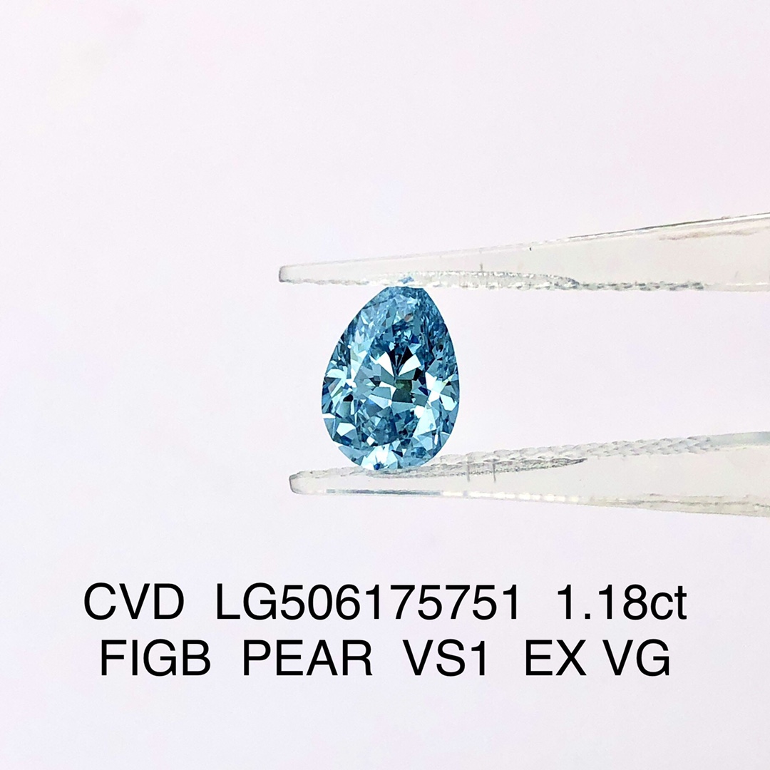 Ювелирные изделия Messi - 1ct 2ct Pear VS Loose Blue Лабораторно выращенныебриллианты CVD Lab Created Blue Diamond Blue