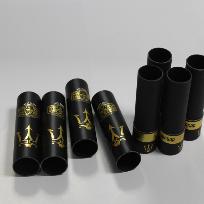 4" 12x2 round tubing packaging black perfume tube paper