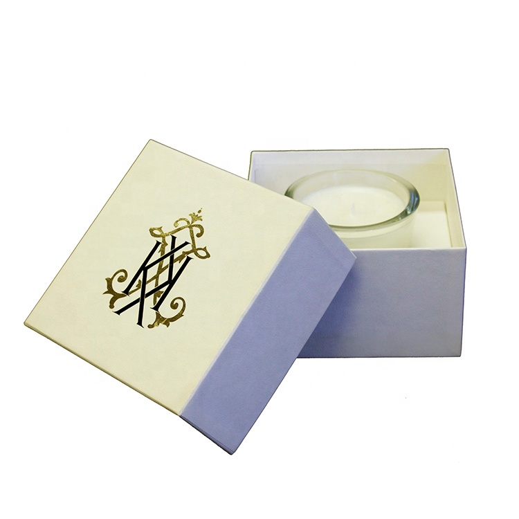 Custom Small Square Cardboard Candle Storagte Gift Box with  Magnetic Clear Lid and Foam Inserts