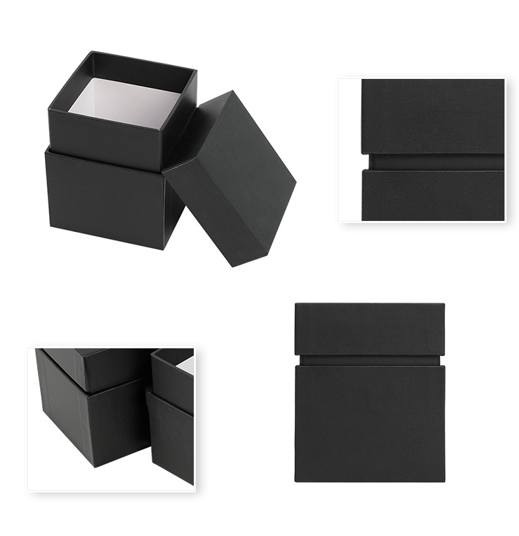 Eco-Friendly Luxury Black Cardboard Paper Candle Jars Packing Gift Storage Box with Lids
