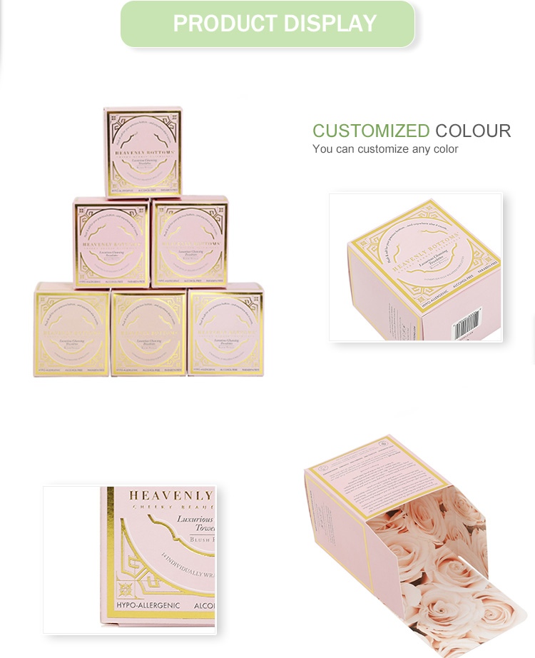 Custom design customized cosmetic skincare paper packaging box with golden foil