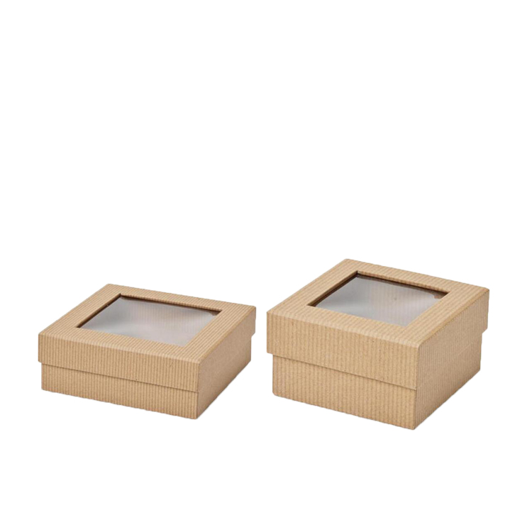 Custom Small Square Cardboard Candle Storagte Gift Box with  Magnetic Clear Lid and Foam Inserts