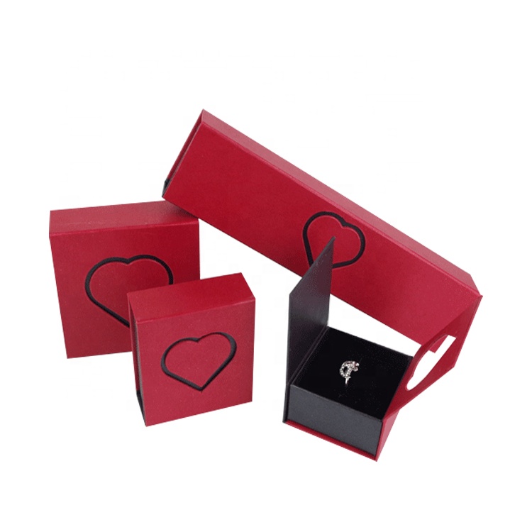 Newly Cardboard Sliding Drawer Velvet Jewelry Box Necklace Storage Gift Packaging with Ribbon