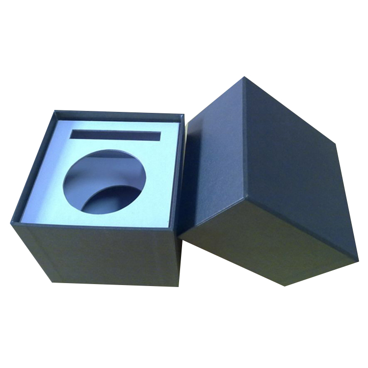 Custom Small Square Cardboard Candle Storagte Gift Box with Magnetic Clear Lid and Foam Inserts