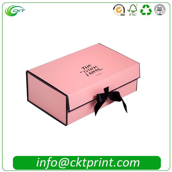 Custom Logo Printed Cardboard Paper Packaging magnetic box packaging with ribbon closure