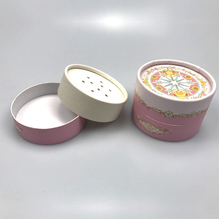 Custom Luxury Personality Desgin cylinder Cosmetic Skincare Powder Eye shadow Cardboard Round Paper tube Packaging box