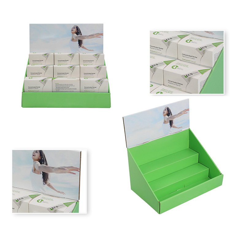 Color Printed Corrugated Cardboard Paper Packaging Stand Laminated Tissue Counter Display Gift Box