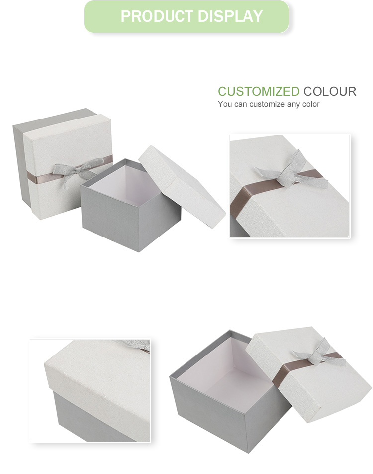 Biodegradable Custom Logo Wedding Favors Jewelry Gift Carton Box Packing with Luxury Ribbon