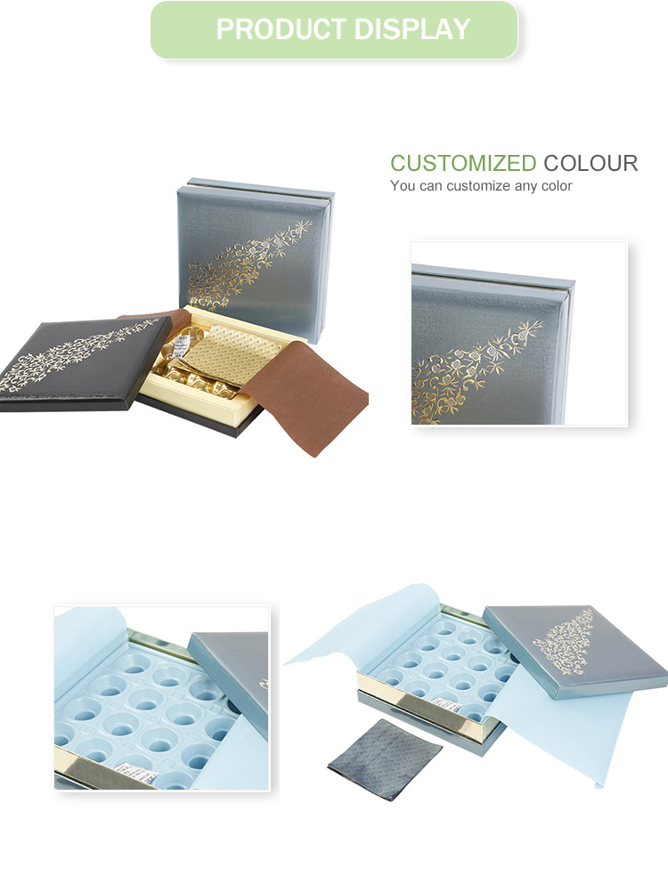 Luxury Paper Grids Packaging Food Grade Chocolate Bar Box Packaging with Food Grade Insert