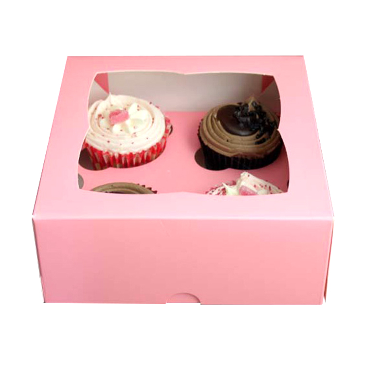 Eco Friendly 7 inch Kraft Barni Cup Cake Takeaway Box Packing with Cardboard Divider Insert