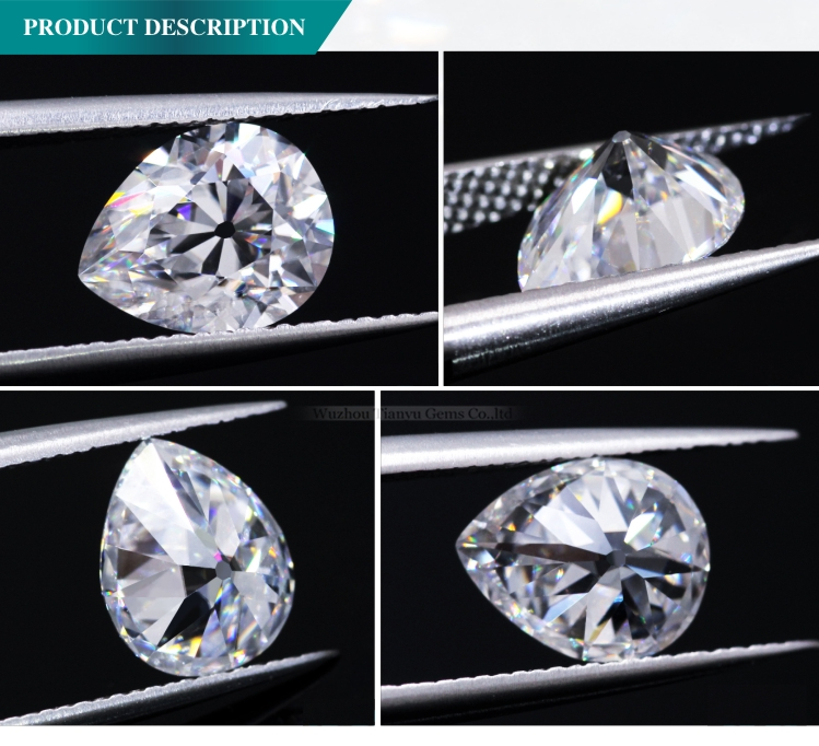 Tianyu Gems Wholesale Antique Pear Cut Moissanite 8x10mm GH Near Colorless VVS Clarity Moissanite VS Diamond