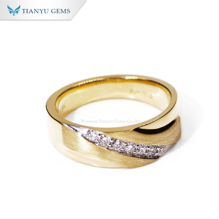 Bij naam Verandering Handig Aangepaste Tianyu edelstenen 14k geel gouden lab diamanten mannen ring voor  bruiloft Heren ring fabrikanten uit