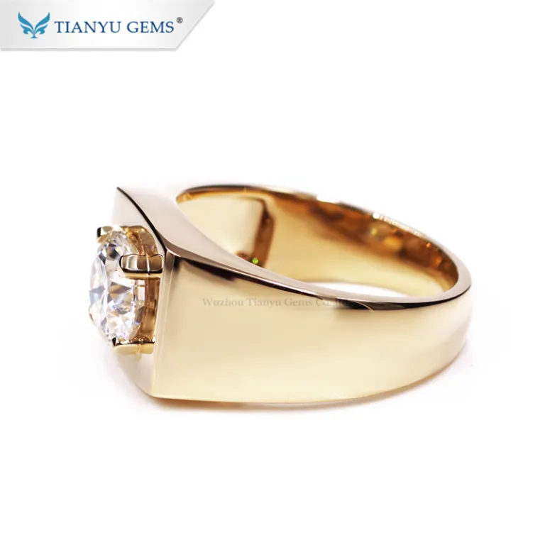 Tianyu宝石2カラットモアッサナイトダイヤモンドリングピュアK14/18K 