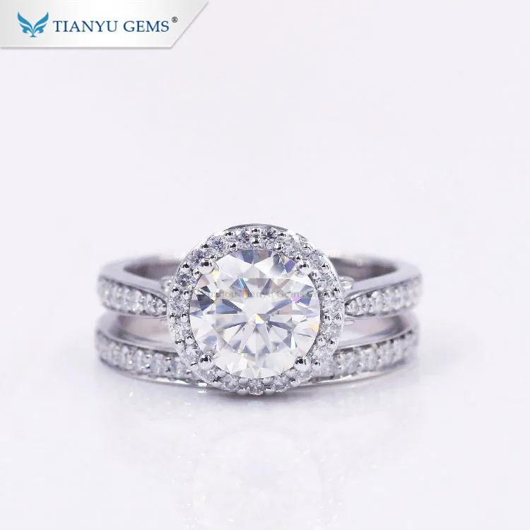 Anillo De Eternidad En Forma De Corazón 14K De Oro Sólido Con Moissanita Blanca Y Sakura Rosa