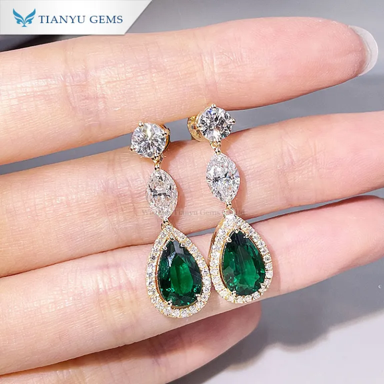 Tianyu gems-Tianyu gems Pear Lab Emerald Colorless Lab Grown  