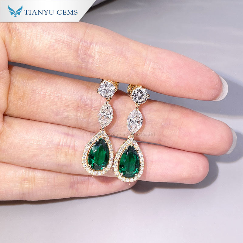 Tianyu gems-Tianyu gems Pear Lab Emerald Colorless Lab Grown