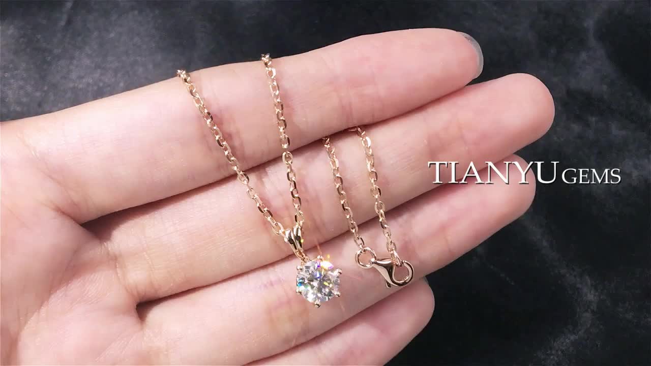 Tianyu宝石-Tianyu宝石新しいファッションネックレス1カラットモアッサ