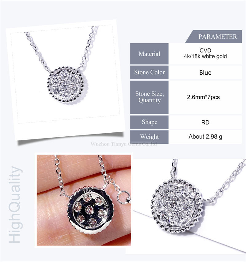 Tianyu Gems Customized 10K 14K 18K White Gold Colorless Brilliant Lab Grown Diamond Chain Necklace