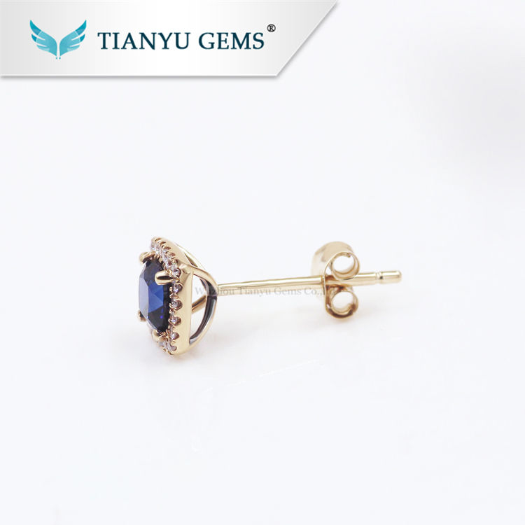 Gemme Tianyu - Corindone di design personalizzato Tianyu Gems&moissanite  orecchino gioielli in oro giallo 18k Orecchini