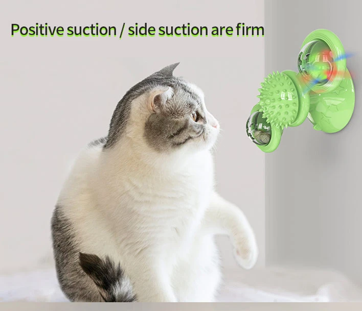 Compra online de Moinho de vento brinquedos para gatos, quebra-cabeça  giratório com escova, jogo de gato, brinquedos interativos para gatinhos,  suprimentos para animais de estimação