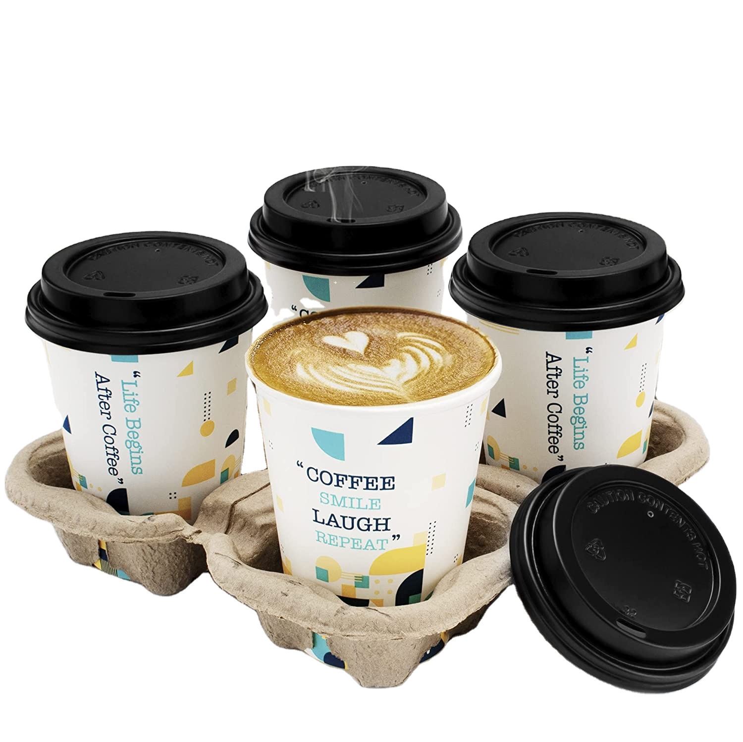 Uchampak- Disposable Coffee Cups 12 oz, Paper Cups for Hot Beverage Drinks To Go Tea Coffee Home Office Paper Cup