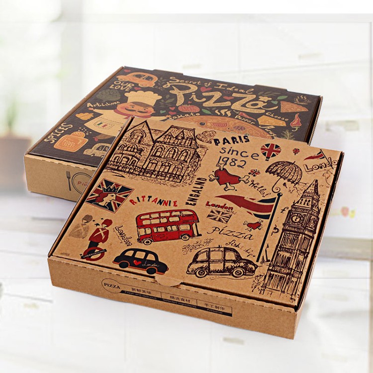 9'' chinese food box italy kraft pizza box for packing pizza