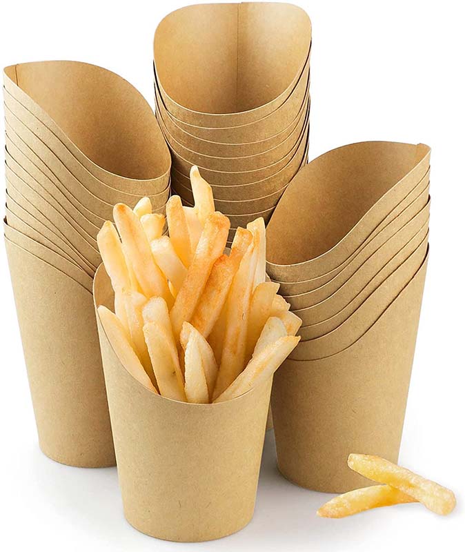 YuanChuan - Tazze Usa E Getta Per Patatine Fritte, Tazze Porta Patatine  Fritte Scatole Per Popcorn Di Carta Per Cialde Snack Contenitore Per  Alimenti In Carta Kraft Scatola Bio