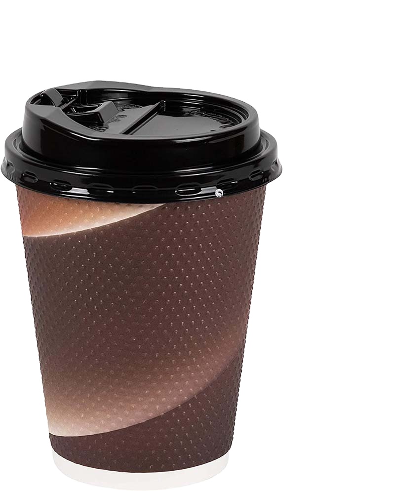 Uchampak - Disposable Coffee Cups With 12oz Coffee Cup Large Travel Cups Shape With Hot and Cold Drinks Double wall cup