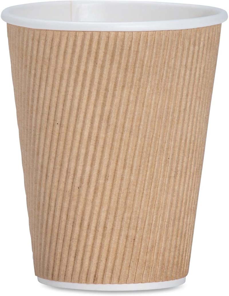 Uchampak- BROWN 16 oz Disposable Coffee Cups with Lids - Insulated Double Wall 16oz Paper Coffee Cups