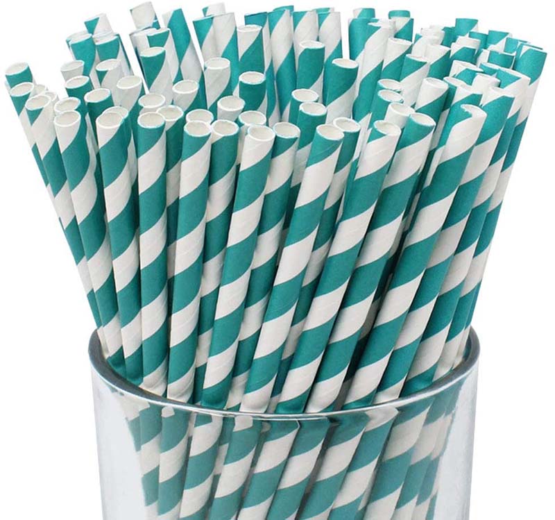 生分解性でリサイクルされた紙ストロー、ジュース、シェイク、スムージー、パーティー用品の装飾用のレインボーストライプ紙ストロー Amison Paper Straws Drinking Biodegradable and Recycled, Rainbow Stripe Paper Straws for Juices, Shakes, Smoothi