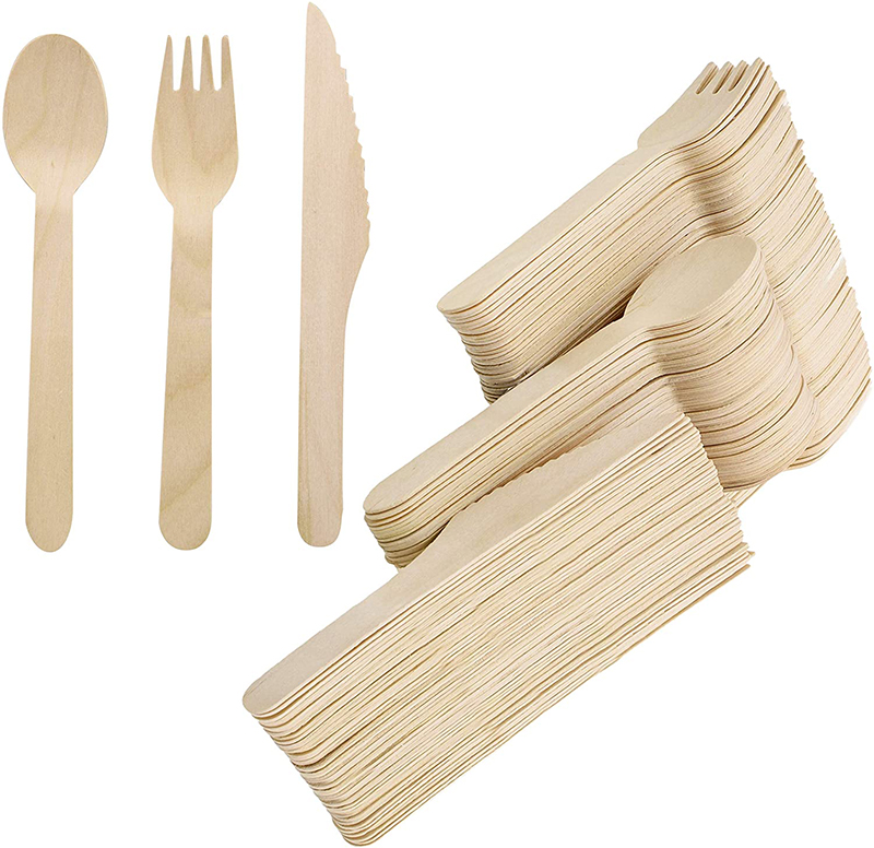 Uchampak - Forks Spoons Knives Cutlery, Disposable Eco Friendly Durable and Tree Free Alternative to Wooden Silverware