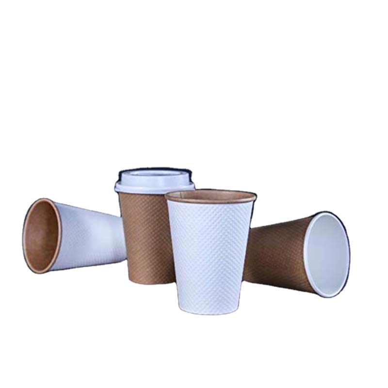 Uchampak- Disposable Coffee Cups with Lids 12 oz, Paper Cups for Hot Beverage Drinks To Go Tea Coffee Office Paper Cup