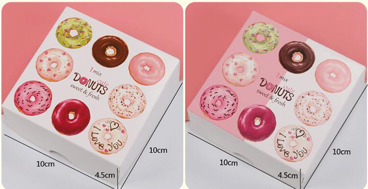 Printed cardboard paper donut box for packaging
