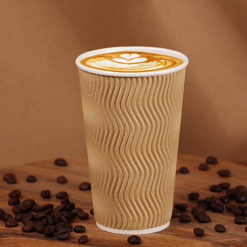 Uchampak- Beverage Cup Ripple Paper Cup of Coffee and Tea Lead Layers Printing Feature Material Paper Cup