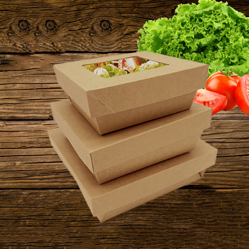 Thicken cheap bulk fruit vegetable salad paper box