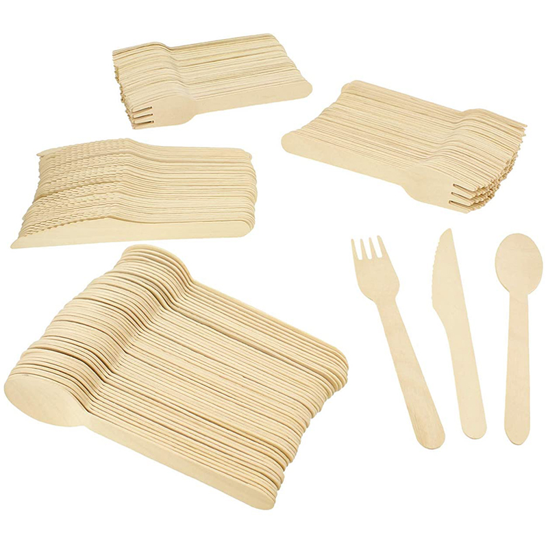 Uchampak- Forks Spoons Knives Cutlery, Disposable Utensils Eco Friendly Tree Free Alternative to Wooden Silverware
