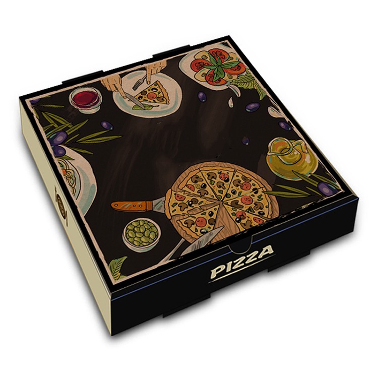 9'' chinese food box italy kraft pizza box for packing pizza