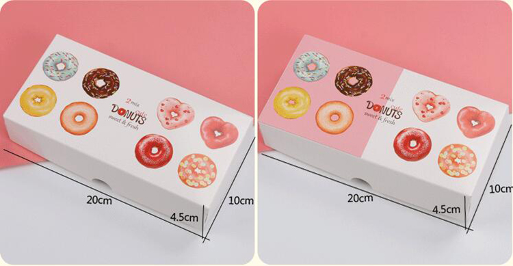 Printed cardboard paper donut box for packaging
