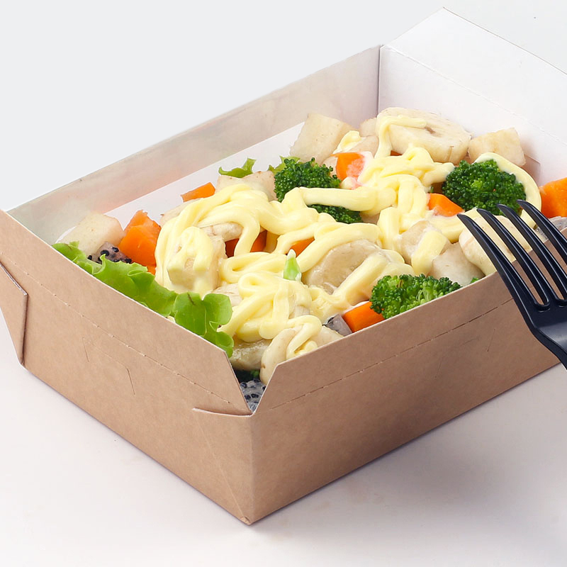 Biodegradable Disposable Kraft Paper Box Packaging Salad Fruit Takeaway  Large Windows Eco-Friendly Meal Box with PLA Transparent Lid - China Paper  Lunch Box and Food Paper Box price