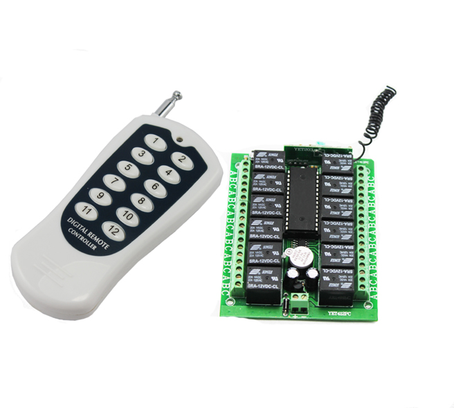 Remote Control Recievers 12CH RF Wireless Remote Control Transmitter & Receiver