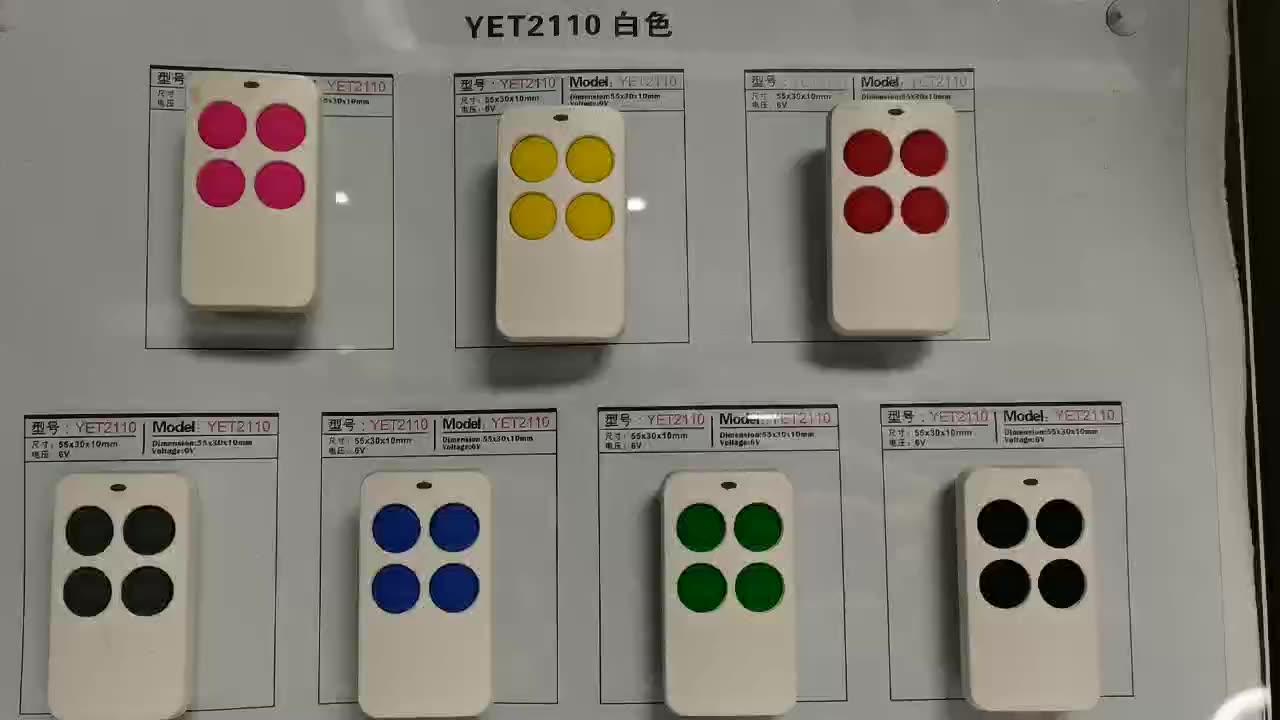 Wireless RF Learning Code 433mhz 4 Button Colorful Garage Door ...