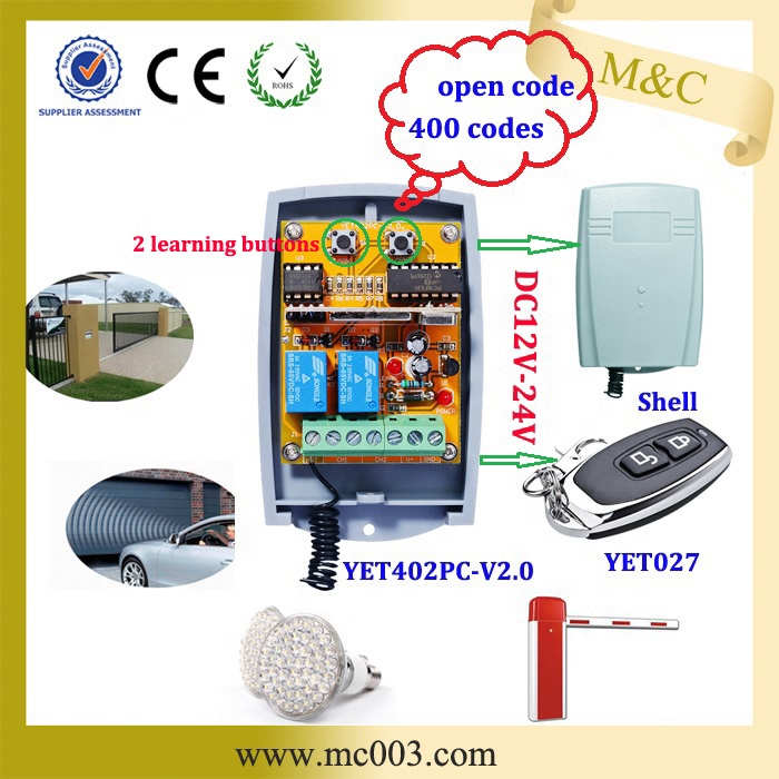 Yaoertai - 315/433MHZ YET402-2.0 universal remote controller for garage ...