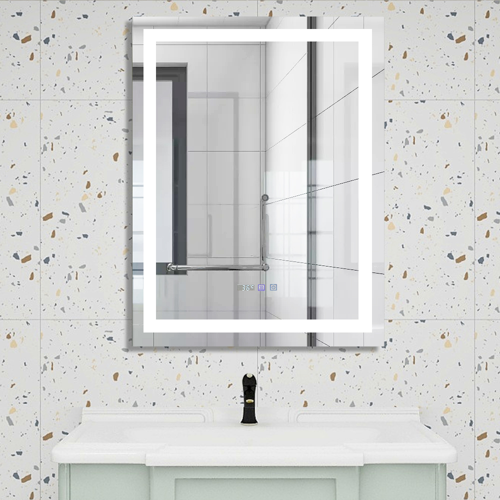 Breakage-proof smart LED bathroom tempered mirror anti-fog led light mirror touch screen OEM ODM Cus(图7) Breakage-proof smart LED bathroom tempered mirror anti-fog led light mirror touch screen OEM ODM Cus(图7)