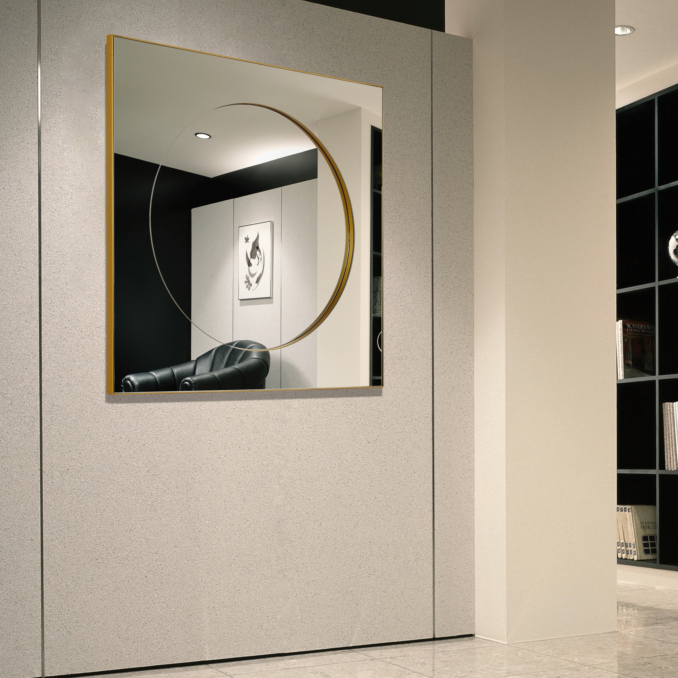 RIXONYAATECH - Hot sales metal wall mirror gold decorative square mirrors decor wall for contemporar(图5)